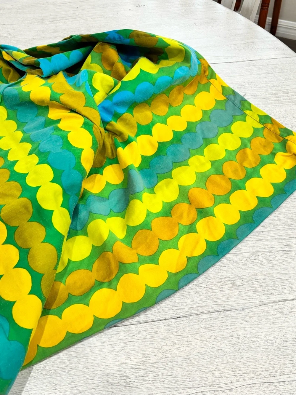CRATE & BARREL MARIMEKKO Teal Yellow Blue RASYMATTO TEAL DUVET Cover King *READ*